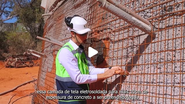 Série técnica em campo em Campinas/SP. Solo grampeado, Cortina atirantada.